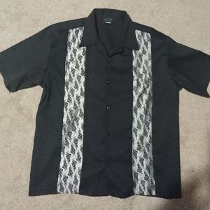 Vintage MT:2 Men's XXXL black/silver Button Up Shirt made in USA